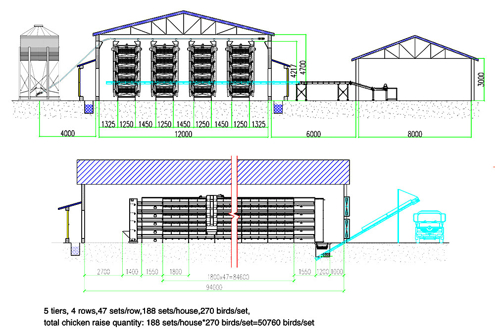 50,706 layers H5 automatic layer chicken cage's ho