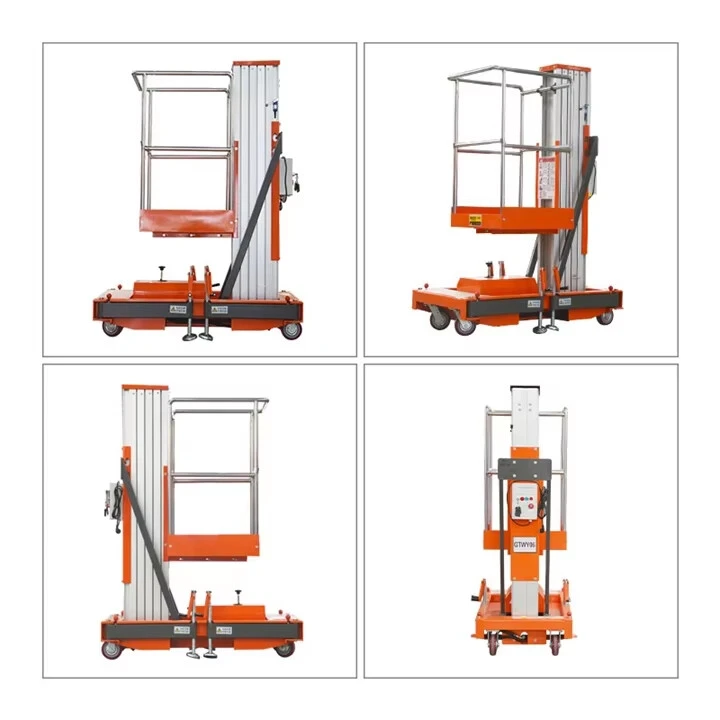 8M Work Single Mast Aluminum Alloy Lift , QYLH6-100-1