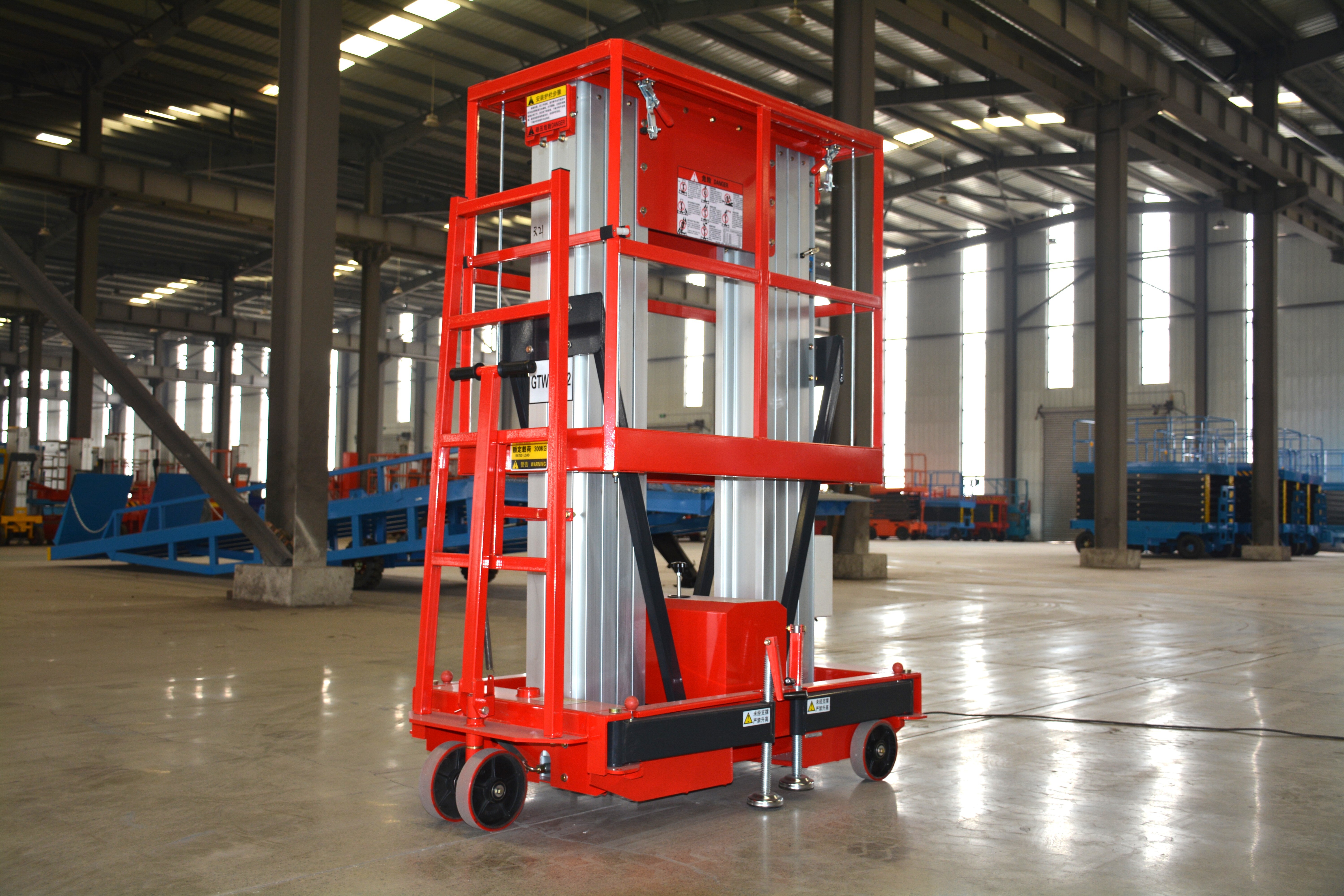 8M Work Double/Triple Mast Aluminum Alloy Lift , QYLH6-300-2
