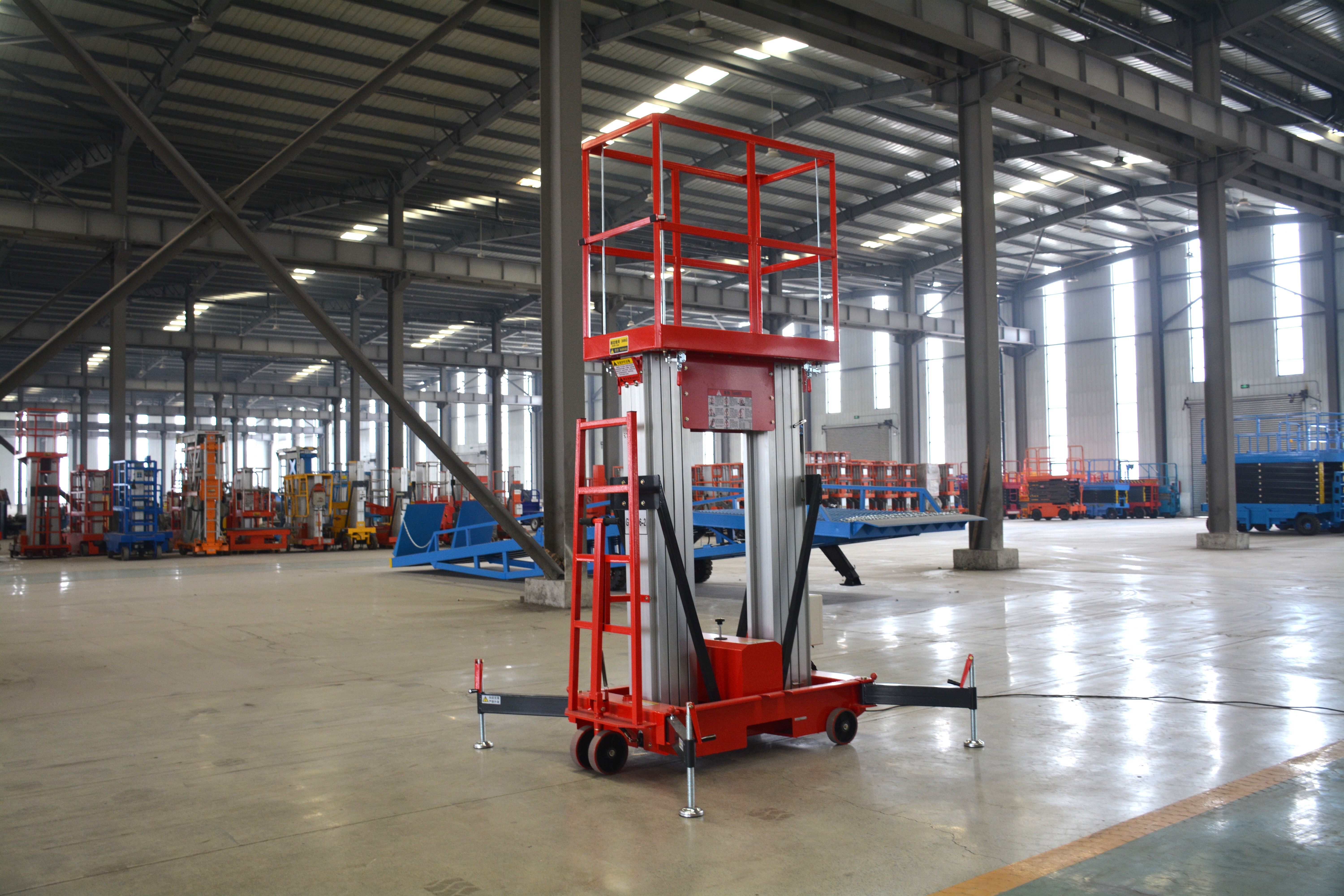 8M Work Double/Triple Mast Aluminum Alloy Lift , QYLH6-300-2