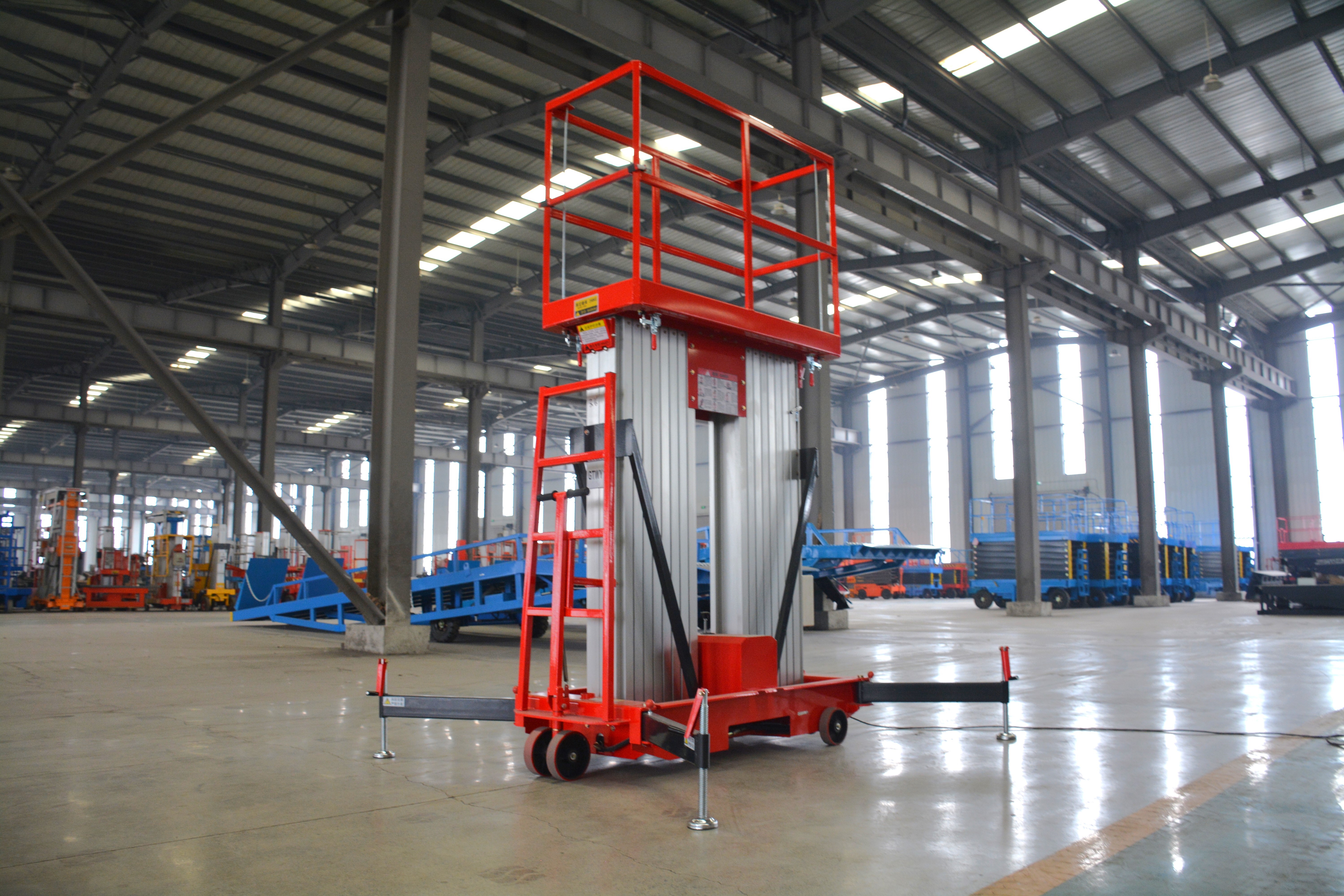 14M Work Double/Triple Mast Aluminum Alloy Lift , QYLH12-200-2