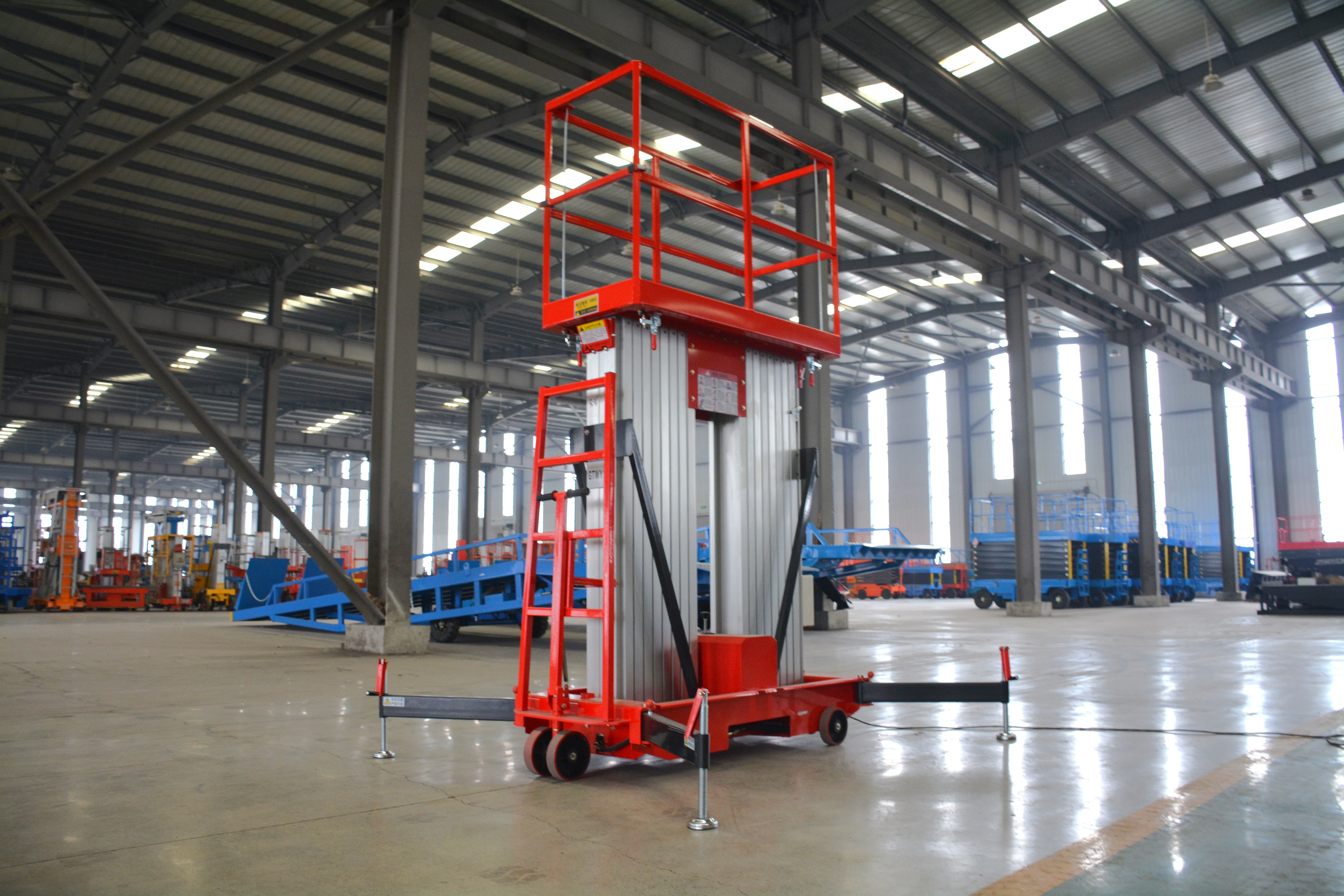 14M Work Double/Triple Mast Aluminum Alloy Lift , QYLH12-200-2