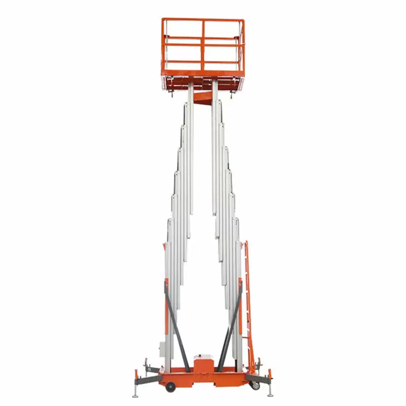 14M Work Double/Triple Mast Aluminum Alloy Lift , QYLH12-200-3