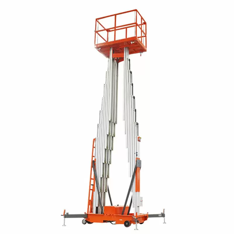 14M Work Double/Triple Mast Aluminum Alloy Lift , QYLH12-200-3
