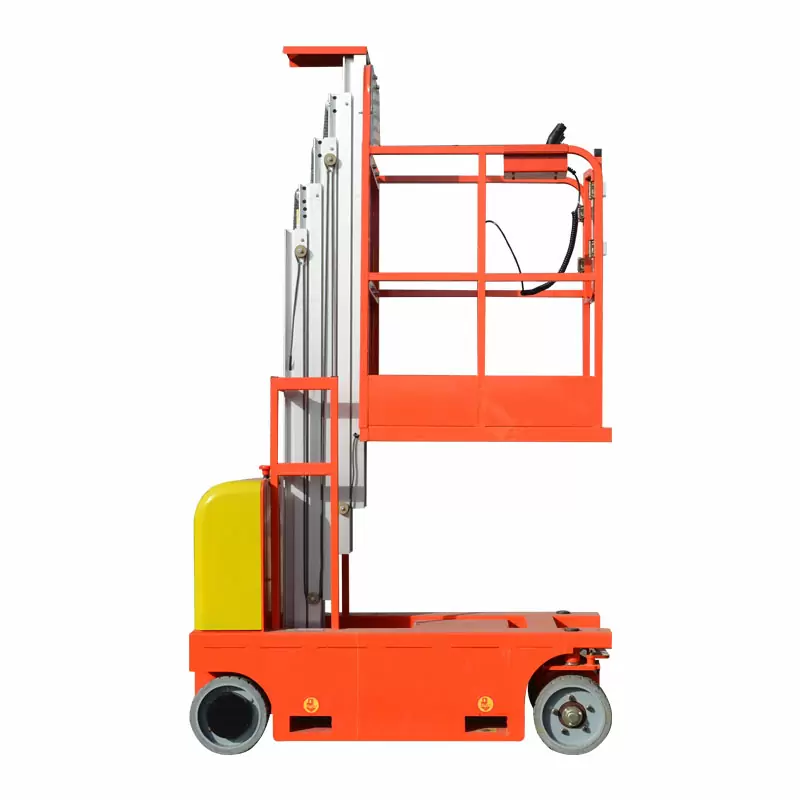 Self-propelled single mast aluminum alloy lift