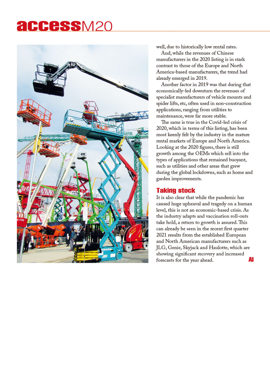 2021 Global Aerial Work Vehicle Manufacturer Ranking