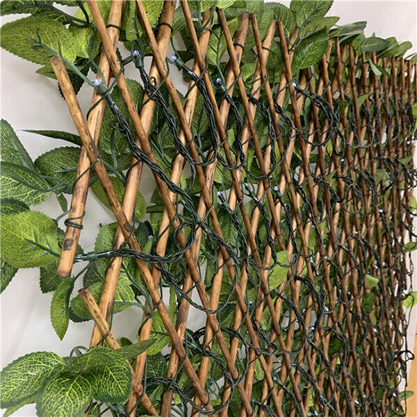 Solar led artificial laurel leaf trellis