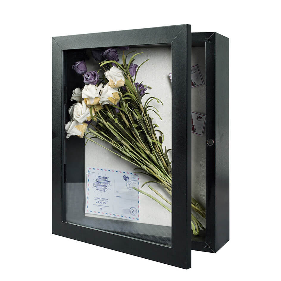 Front opening shadow box