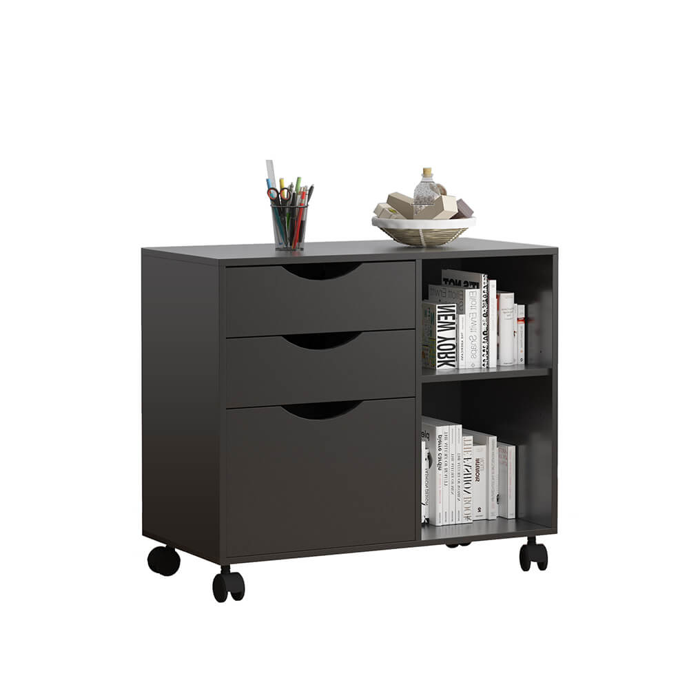 Mobile storage cube with 3 drawer and shelf