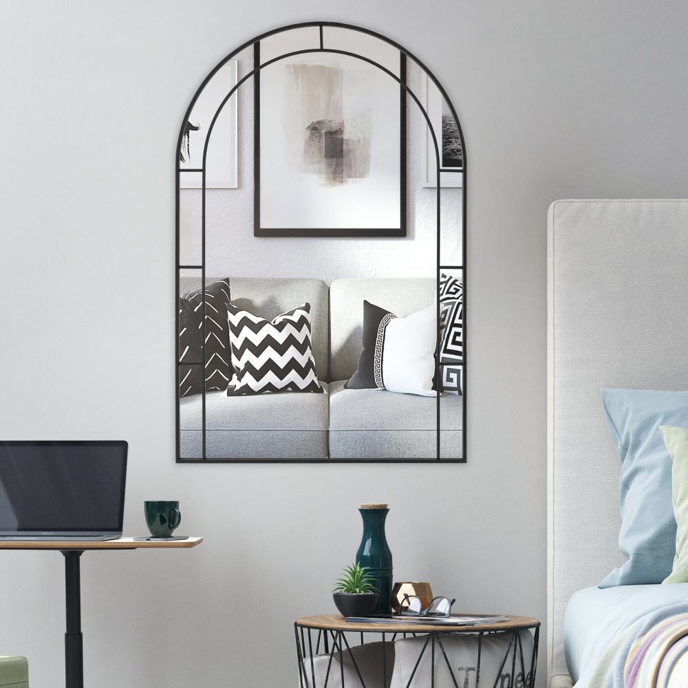 Metal 2L-Arched Window Mirror
