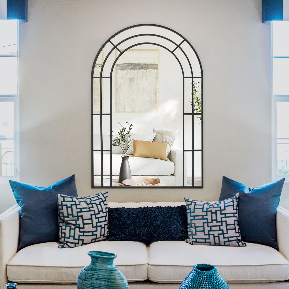 Metal 3L-Arched Window Mirror
