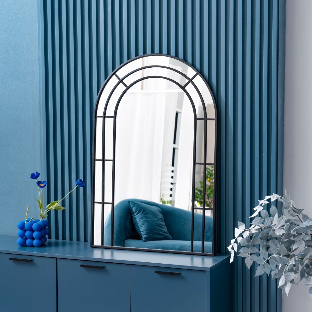 Metal 3L-Arched Window Mirror