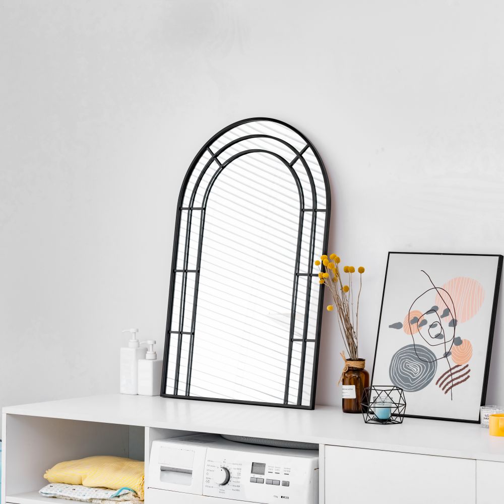 Metal 3L-Arched Window Mirror
