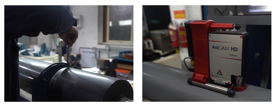 Inspection of anilox roller engraving quality