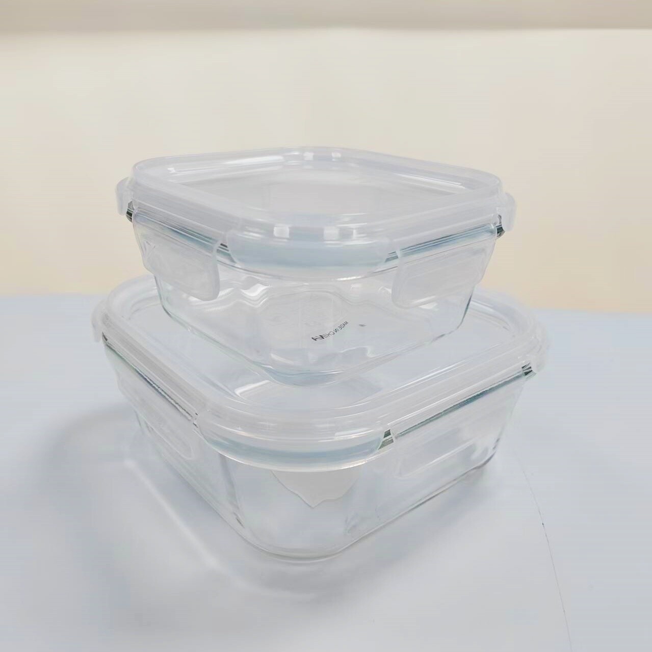 Square tempered glass food container(11oz, 18oz, 41oz)