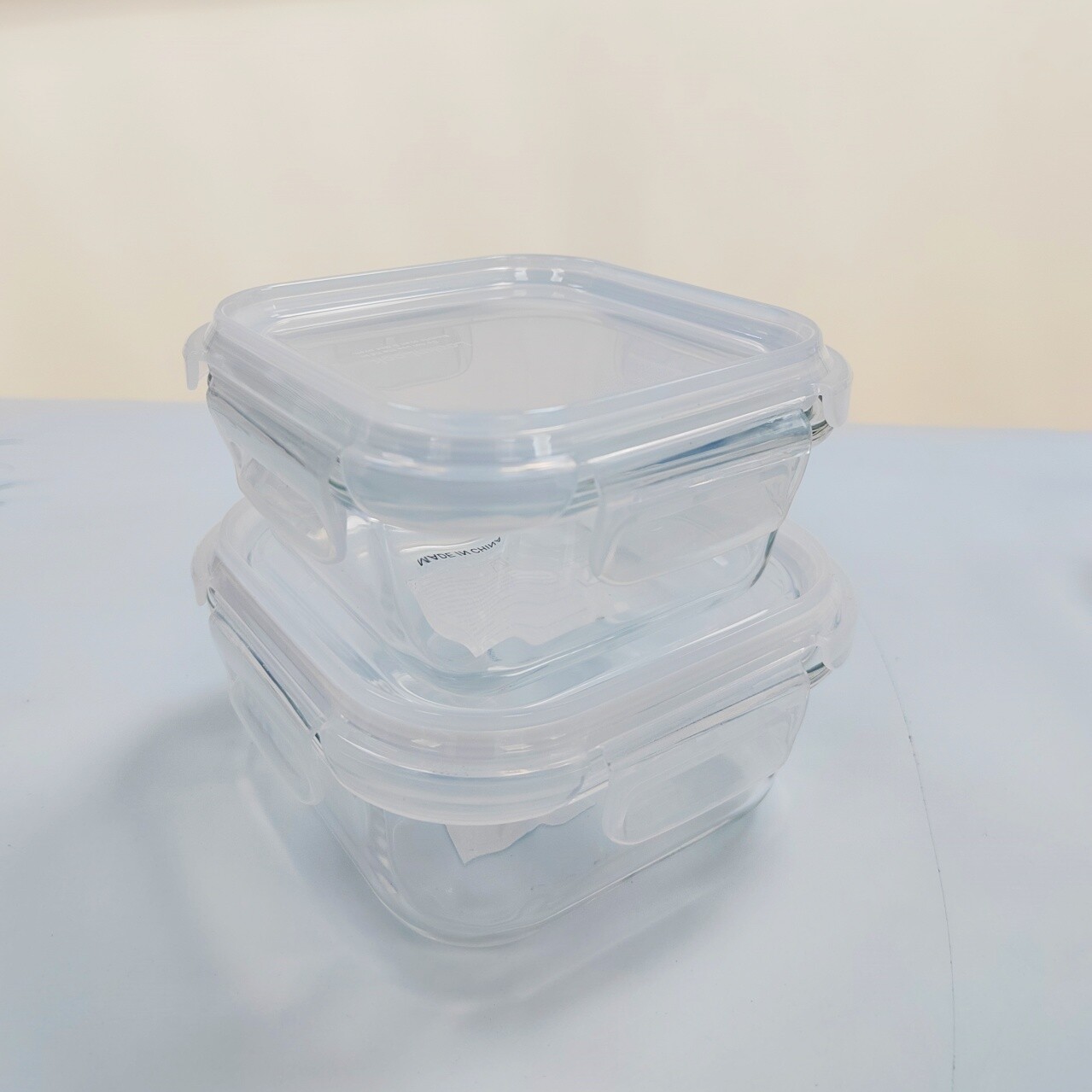 Square tempered glass food container(11oz, 18oz, 41oz)