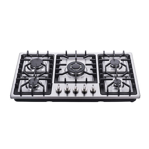 SS58641 S/S five burner 76cm build in gas hob
