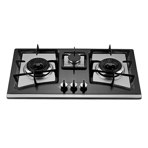 SS37404 S/S three burner 74cm build in gas hob
