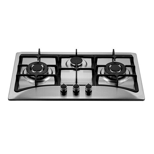 SS37609 S/S three burner 76cm build in gas hob
