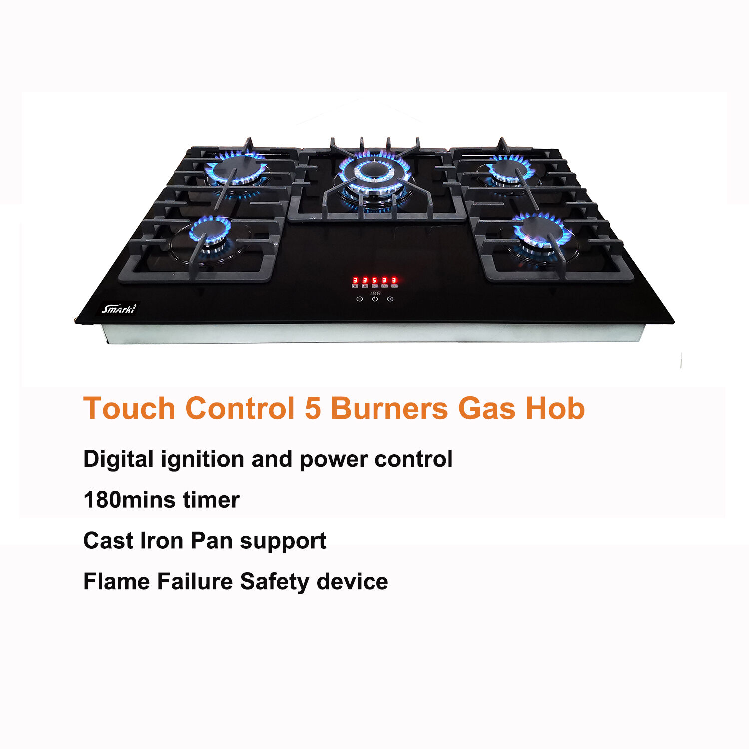 Touch control 5 burner Gas Hob Gas Stove