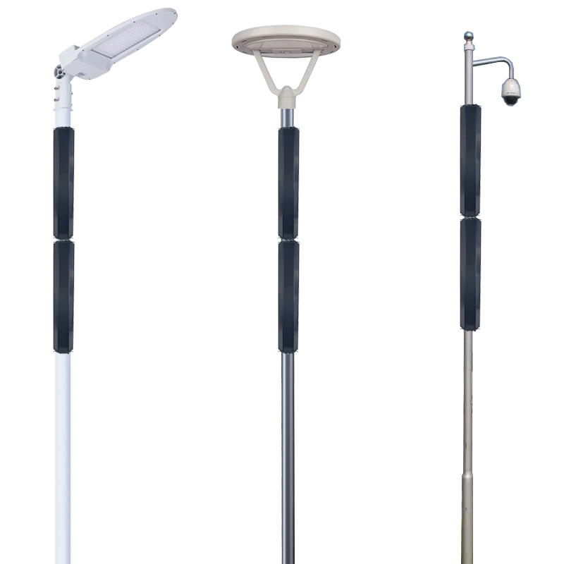 Xiuben Lighting Cylinder Hexahedral Solar Panel Solar System Wrap Solar Tube Panel Directly on the Street Light Pole for Solar Pole Camera Wifi Modular Solution