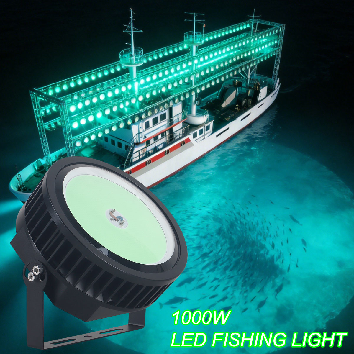Commercial Boat Mounted LED Fishing Light High Brightness Marine Surface Fish Attracting Lamp for Night Fishing
