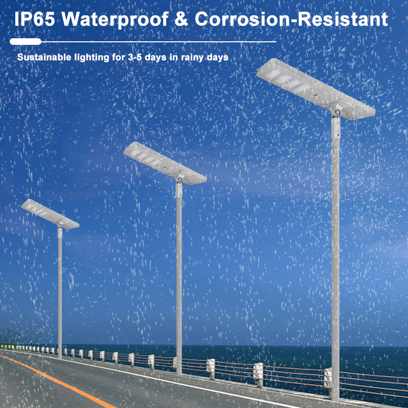 Commercial All in One Solar LED Street Light IP65 Waterproof High Lumen Outdoor Road Parking Lot Lighting TR408