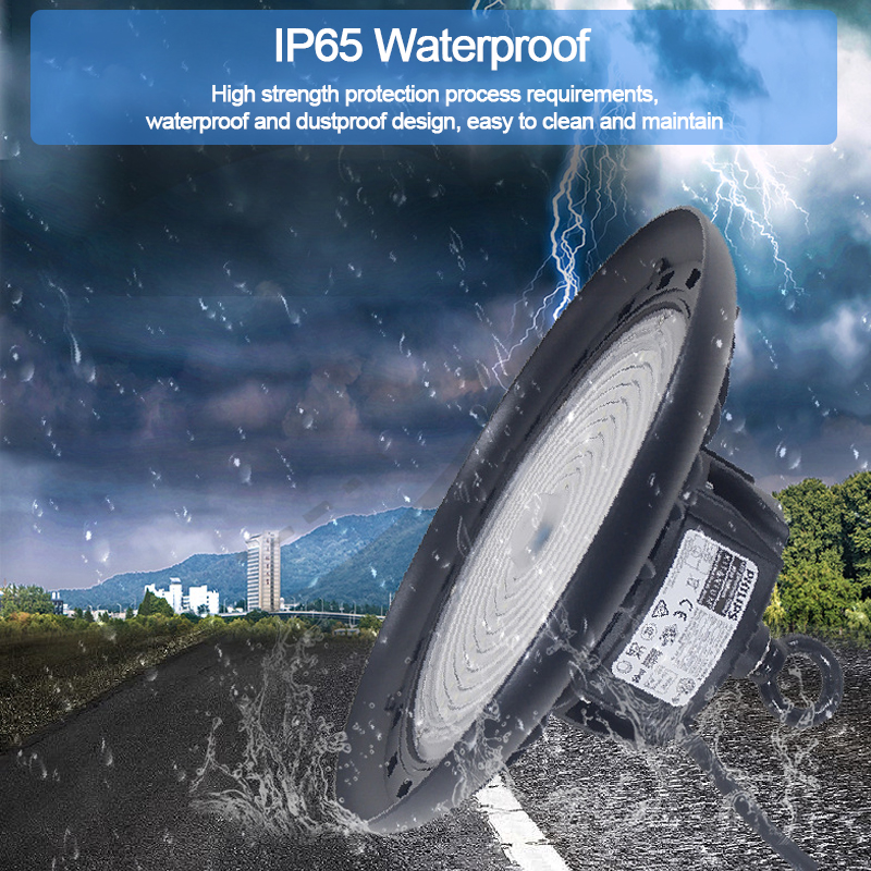 Commercial UFO LED High Bay Light 100W 150W 200W IP65 Waterproof High Lumen Industrial Warehouse Lighting