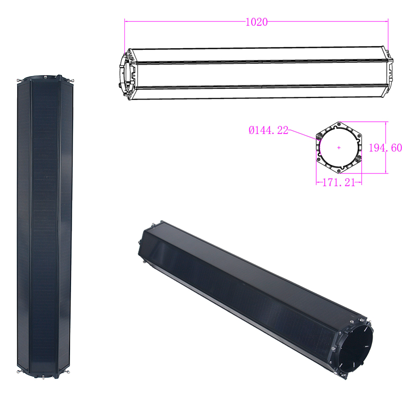 6-Sided Vertical Solar PV Tube | 360° Vertical Solar Panel for Street Lighting & Smart City Projects