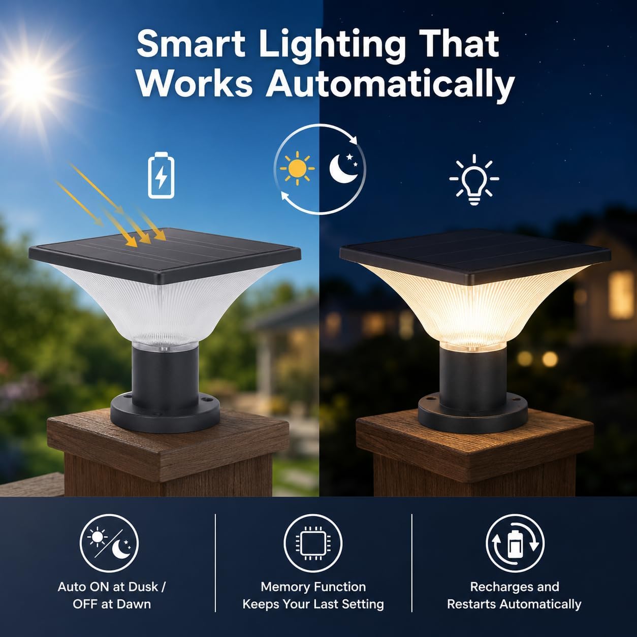 Premium Solar Pillar Light | Outdoor Waterproof LED Solar Gate Post Light Manufacturer
