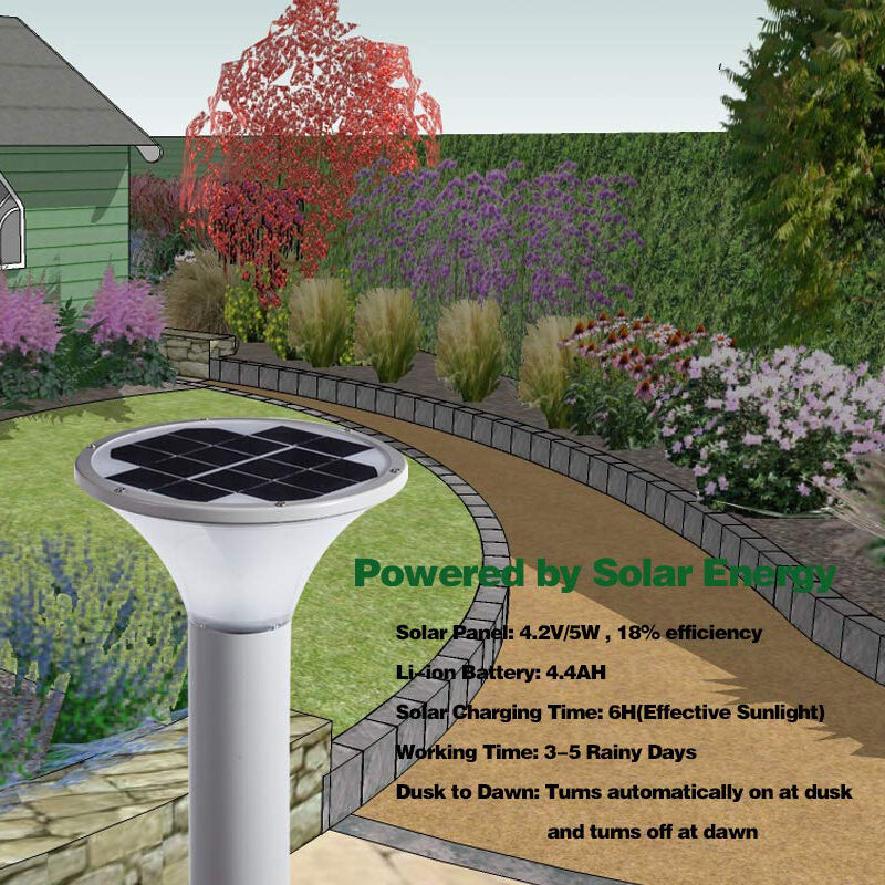 5W Outdoor Solar Lawn Light Automatic OnOff Sensor for Home Lawn Yard Patio Walkway Driveway Pathway