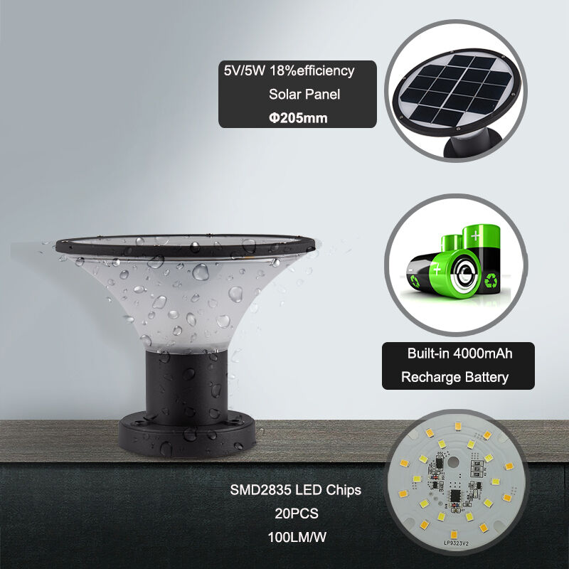 Xiuben Lighting Solar Post Cap Lights Outdoor 5W