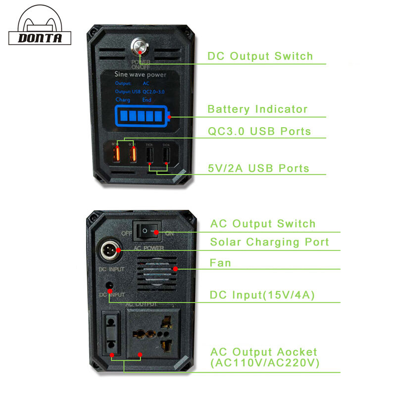 Solar power system portable energy storage power 300W power station 220V battery generator