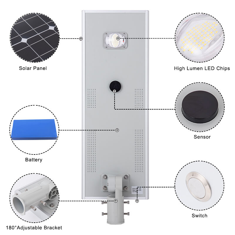 China factory price high lumen motion sensor solar street lights outdoor pathway 30w