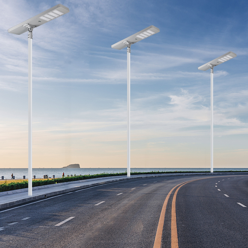 brightest intelligent off grid street light post solar 200 watts self cleaning automatic on off