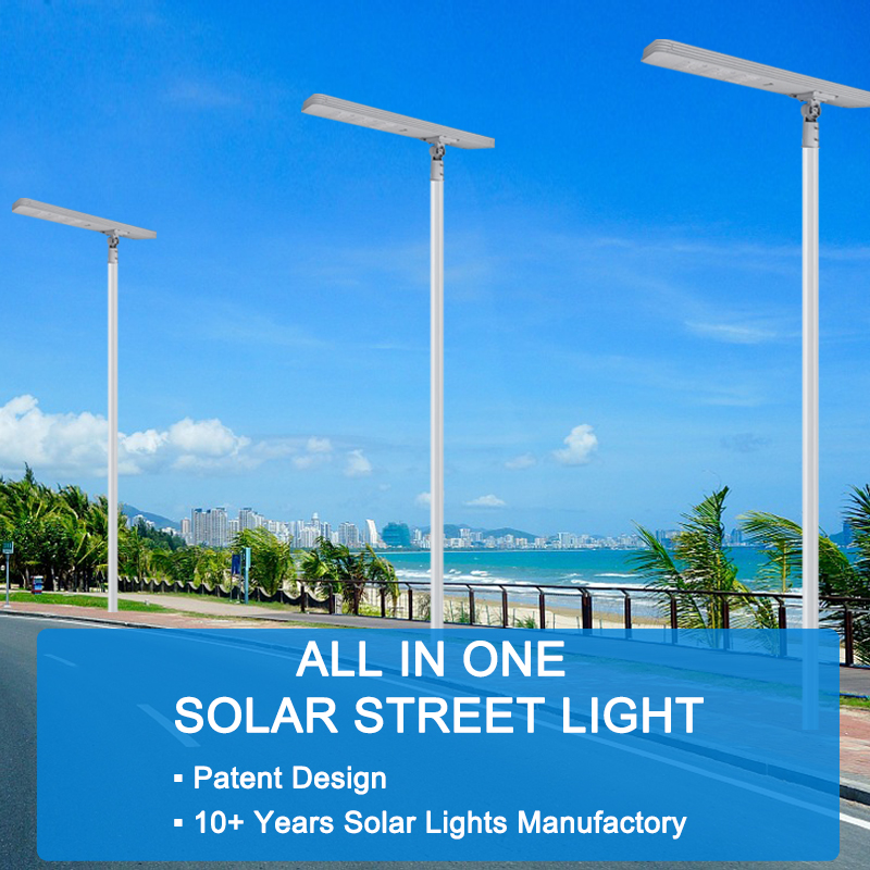 high quality endurance automatic integrated solar powered led street light 100w all in one outdoor road
