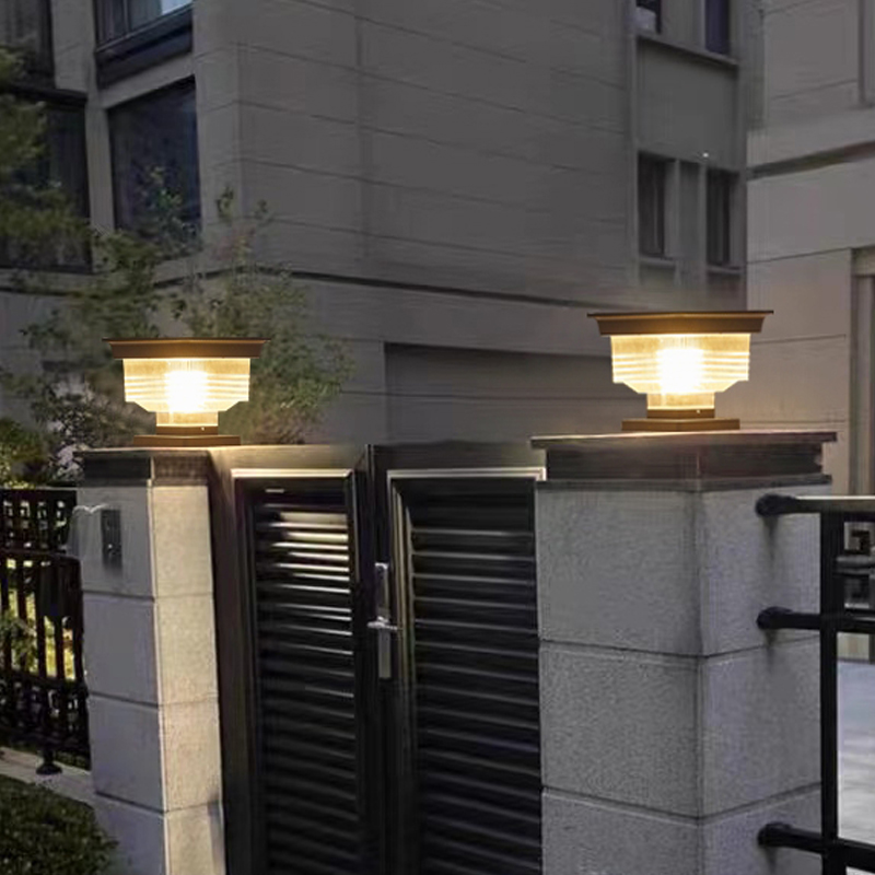 Xiuben Lighting SG-9 waterproof outdoor solar gate light intelligent control solar powered wall pillar post fence lamp