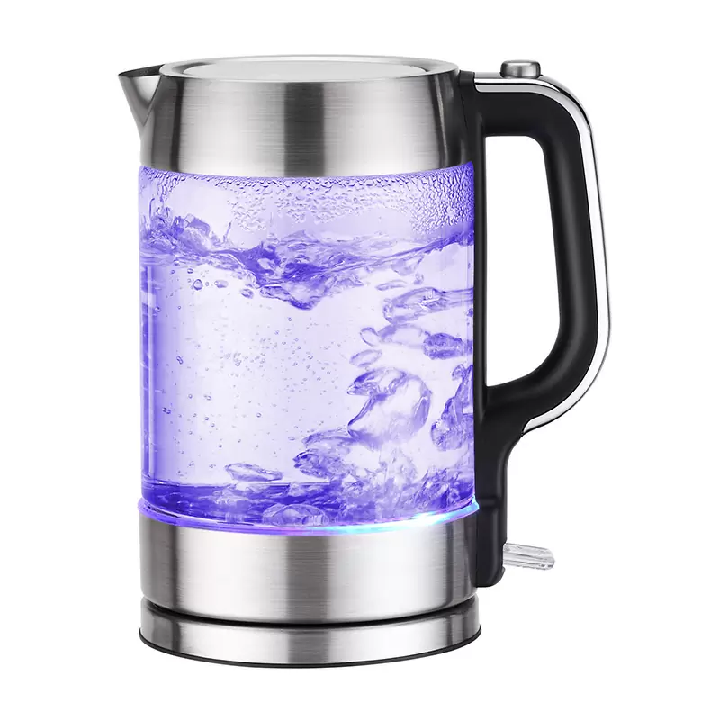 purple color glass electric kettle with