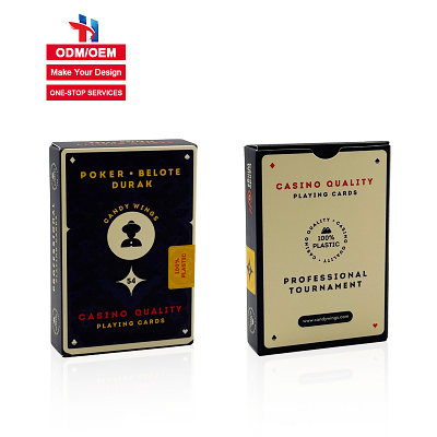 Verified Factory Custom Print Black Deck of Playing Cards Print Luxury Custom Plastic Casino Playing Card with Logo
