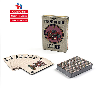 High Quality Custom Design Waterproof  Plastic Playing Card Bulk Custom Face Poker Playing Card with Box