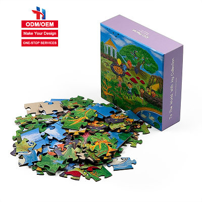 Custom Eco-Friendly Educational DIY Toy 24-Piece Large-Size Kids Children's Cartoon Paper Jigsaw Puzzles Manufacturer