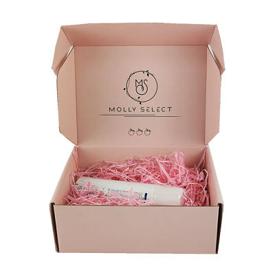 Custom pink shipping boxes packaging box cardboard with logo