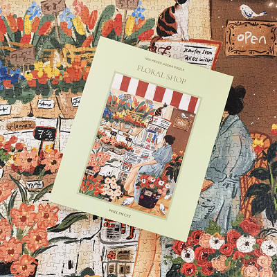 Custom 1000 Pieces Jigsaw Puzzle Floral Shop For Adults