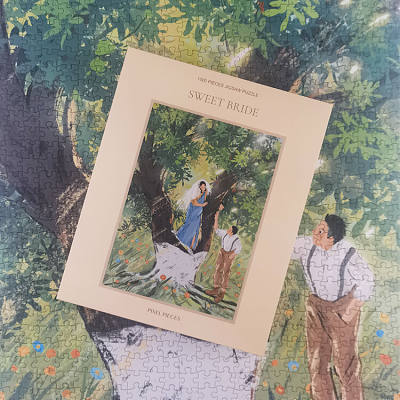 OEM Custom Making Jigsaw Puzzle 1000 Pieces Sweet Bride For Adults