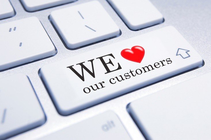 keybords with words: we love our customers
