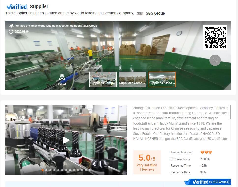 sgs certificate jolion foods