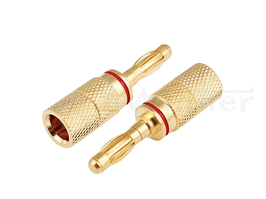 24K Gold-Plated Corrosion Resistant Banana Plug , 3mm 4mm 6mm Banana Plugs