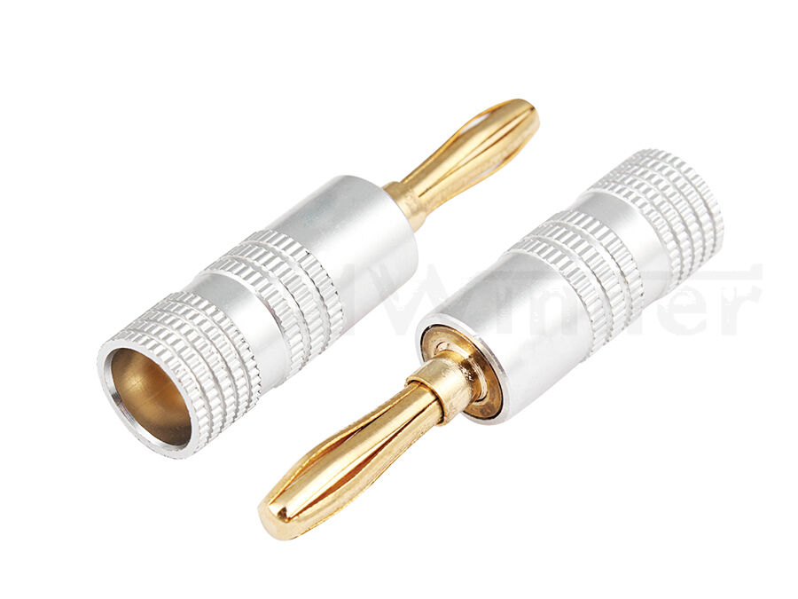 24K Gold-Plated Corrosion Resistant Banana Plug , 3mm 4mm 6mm Banana Plugs