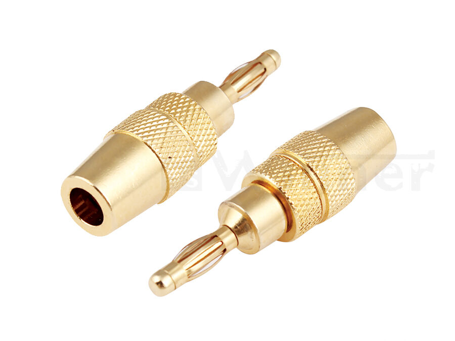 24K Gold-Plated Corrosion Resistant Banana Plug , 3mm 4mm 6mm Banana Plugs