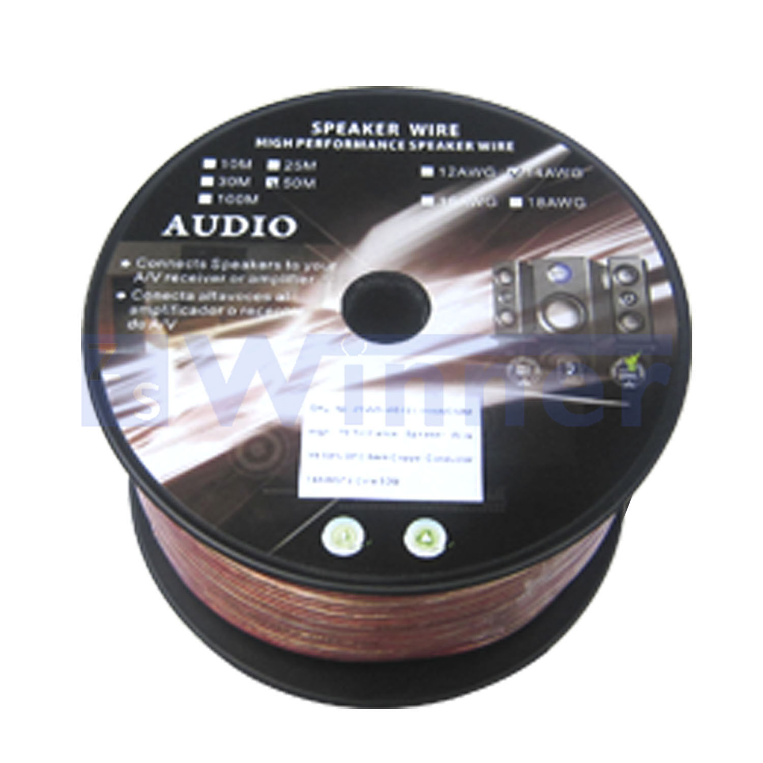 Spool of High Quality Transparent PVC Speaker Wire